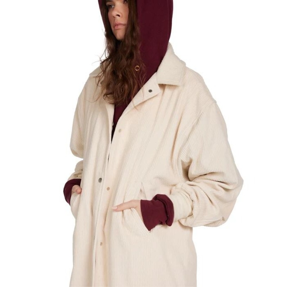 LES TIEN Virginia Oversized Parka Corduroy *Plum* Midi Shirt Jacket $330MSRP NEW